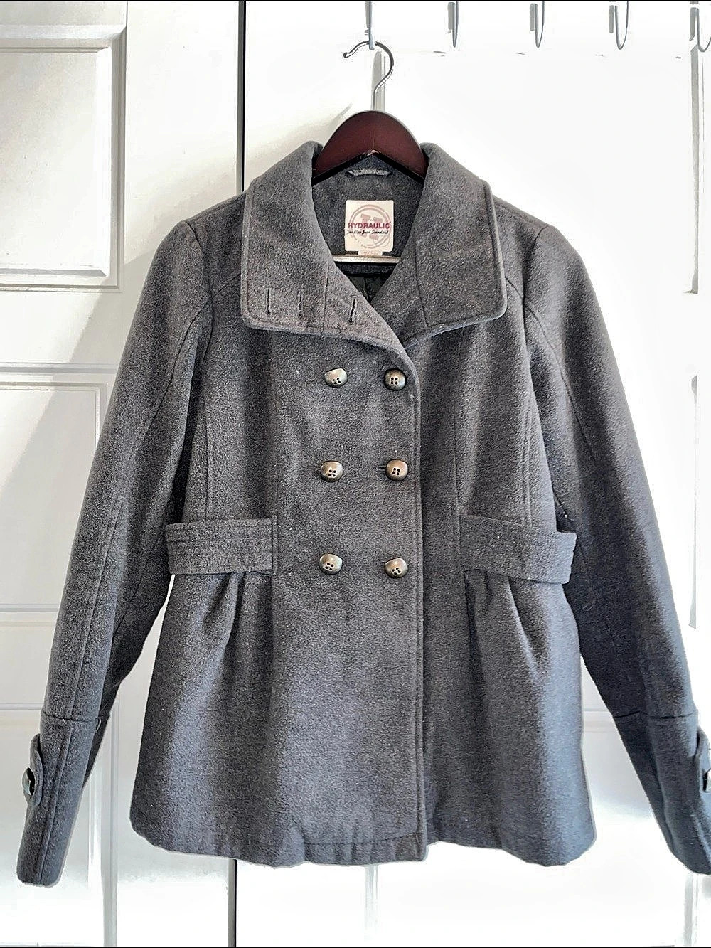 Hydraulic Women's Gray Pea Coat Size Medium